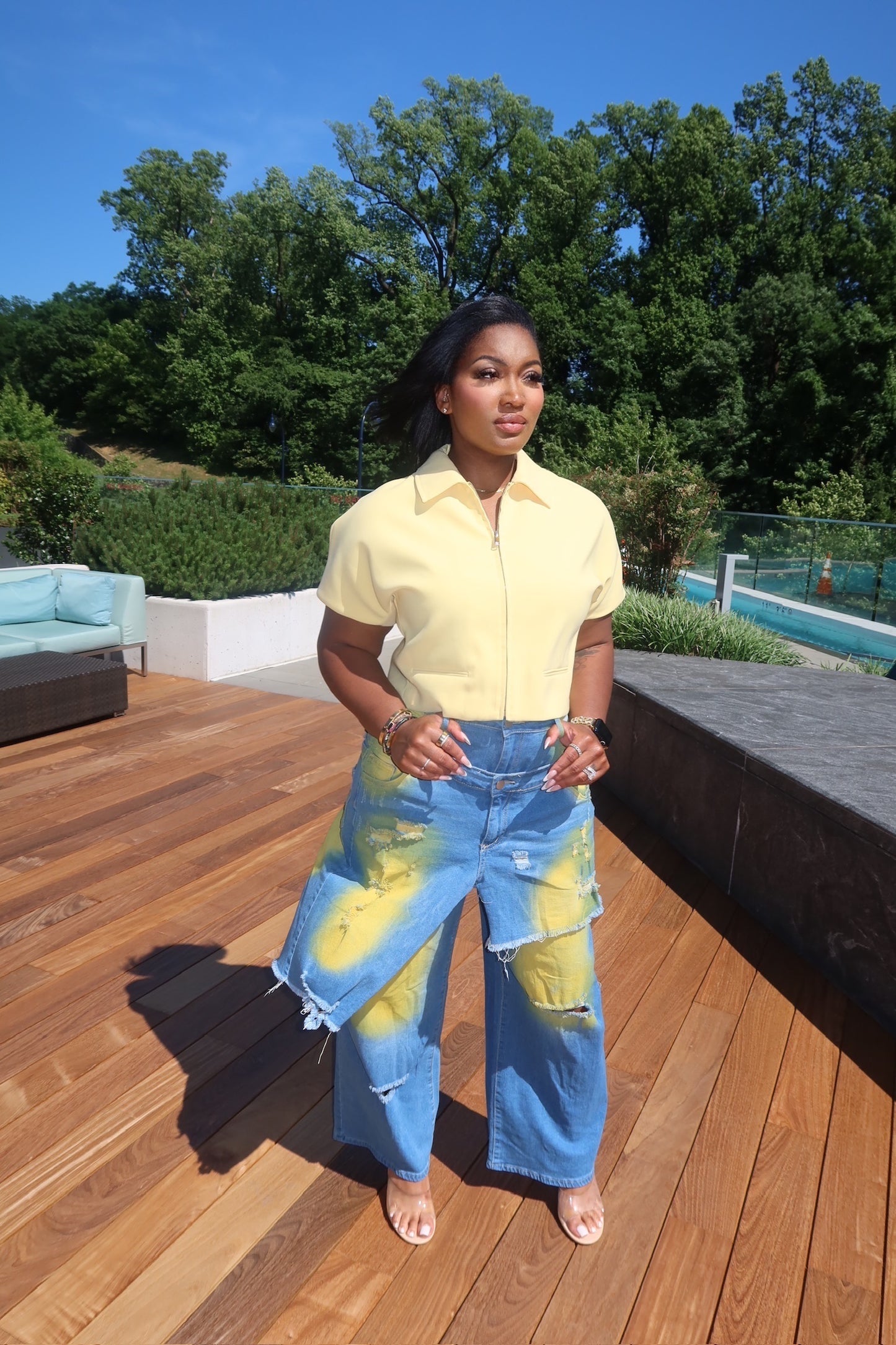 Daybreak Double Layer Denim in Yellow