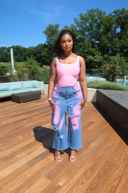 Daybreak Double Layer Denim in Pink