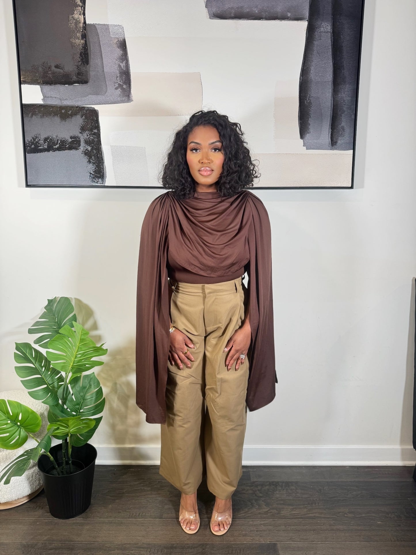 Espresso Drape Bodysuit